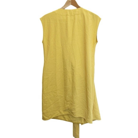 Everlane Japanese GoWeave Wrap Dress Short Sleeve Mini Yellow Size 6 Summer - Picture 4 of 8